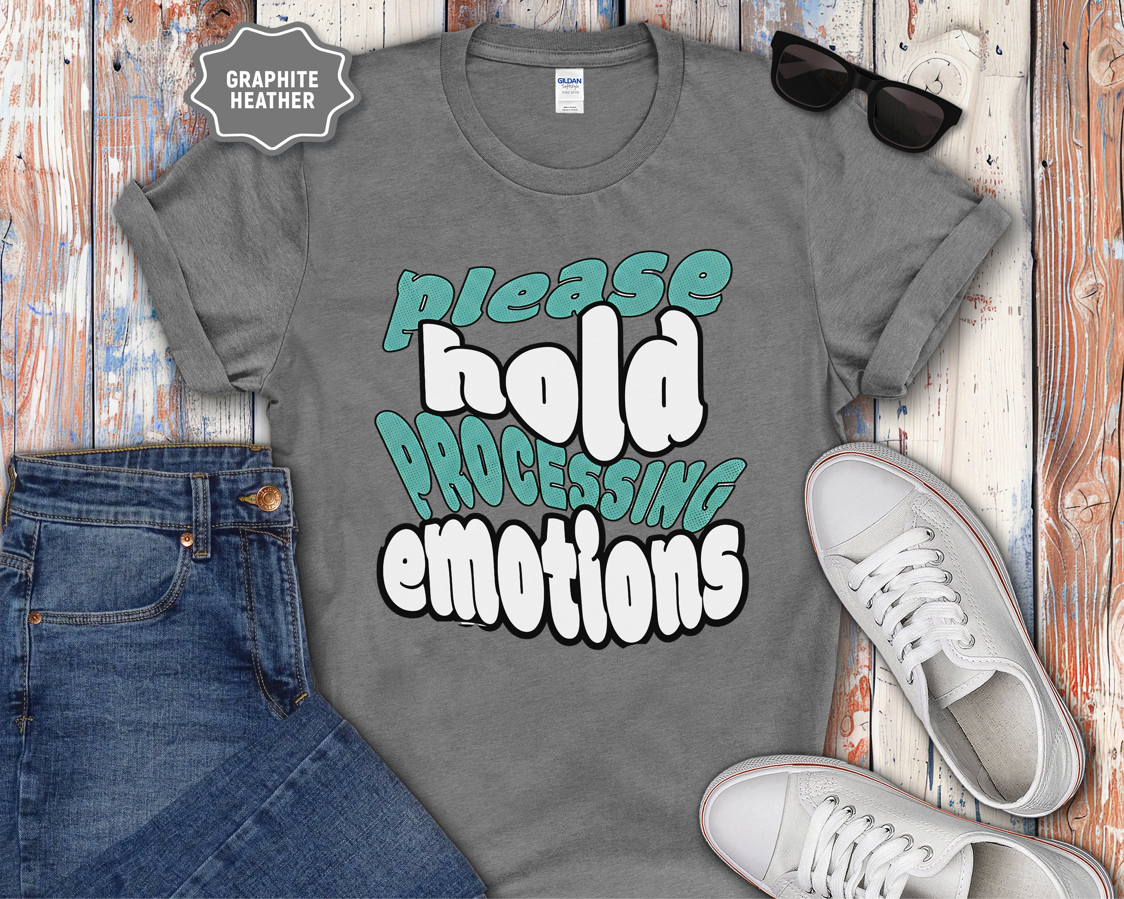 Please Hold Processing Emotions Mental Health T-Shirt
