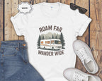 Roam Far Wander Wide Class A RV Motorhome T-Shirt