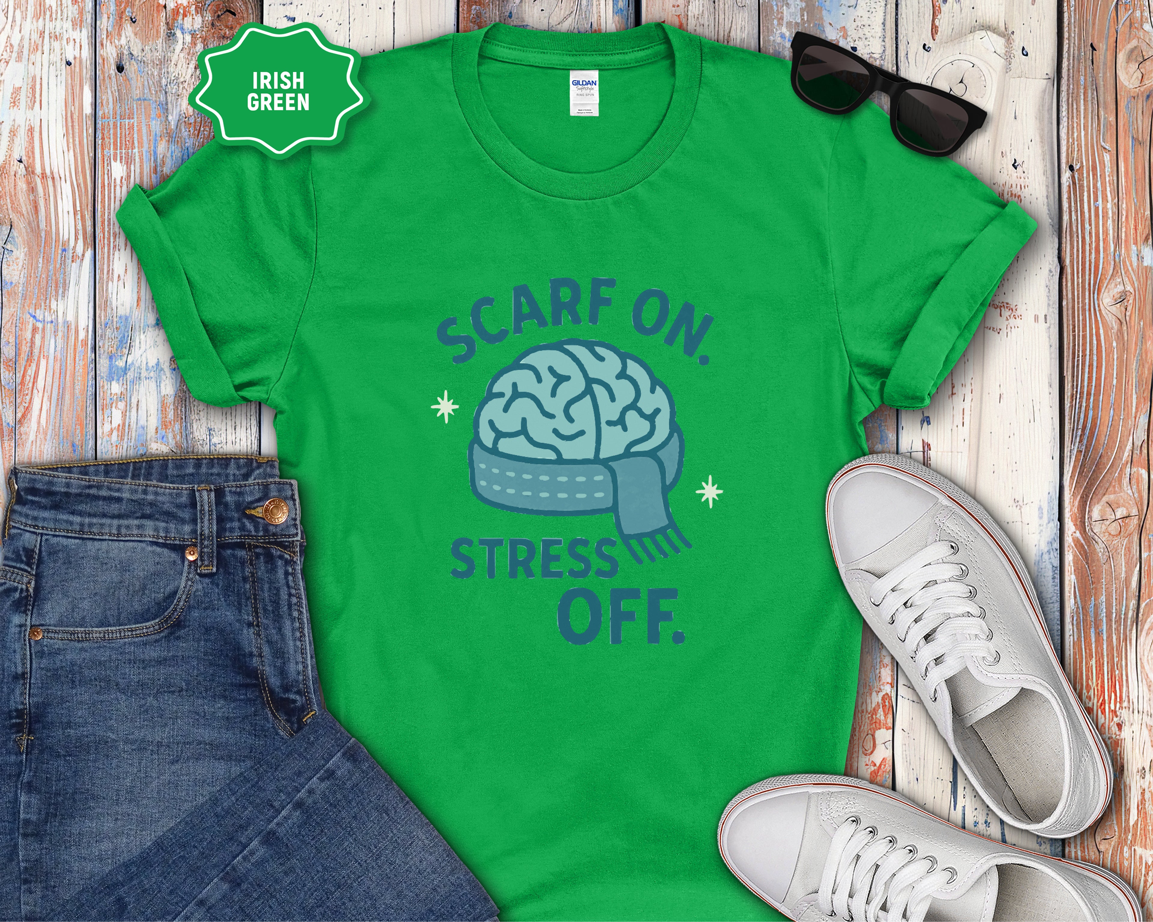 Scarf On Stress Off T-Shirt