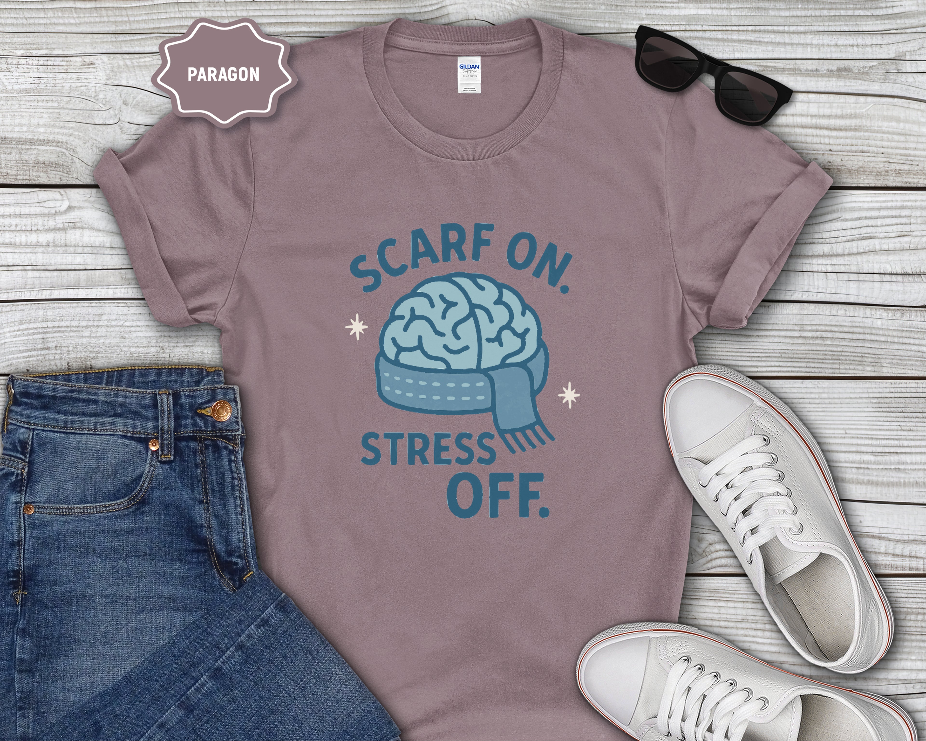 Scarf On Stress Off T-Shirt