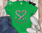 Love Grows From the Pieces Candy Cane Heart T-Shirt