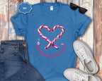 Love Grows From the Pieces Candy Cane Heart T-Shirt
