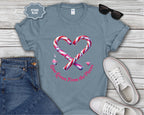 Love Grows From the Pieces Candy Cane Heart T-Shirt