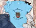 From Shattered to Blossoming Broken Christmas Ornament with Blooming Flowers T-Shirt