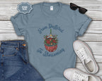 From Shattered to Blossoming Broken Christmas Ornament with Blooming Flowers T-Shirt