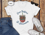 From Shattered to Blossoming Broken Christmas Ornament with Blooming Flowers T-Shirt