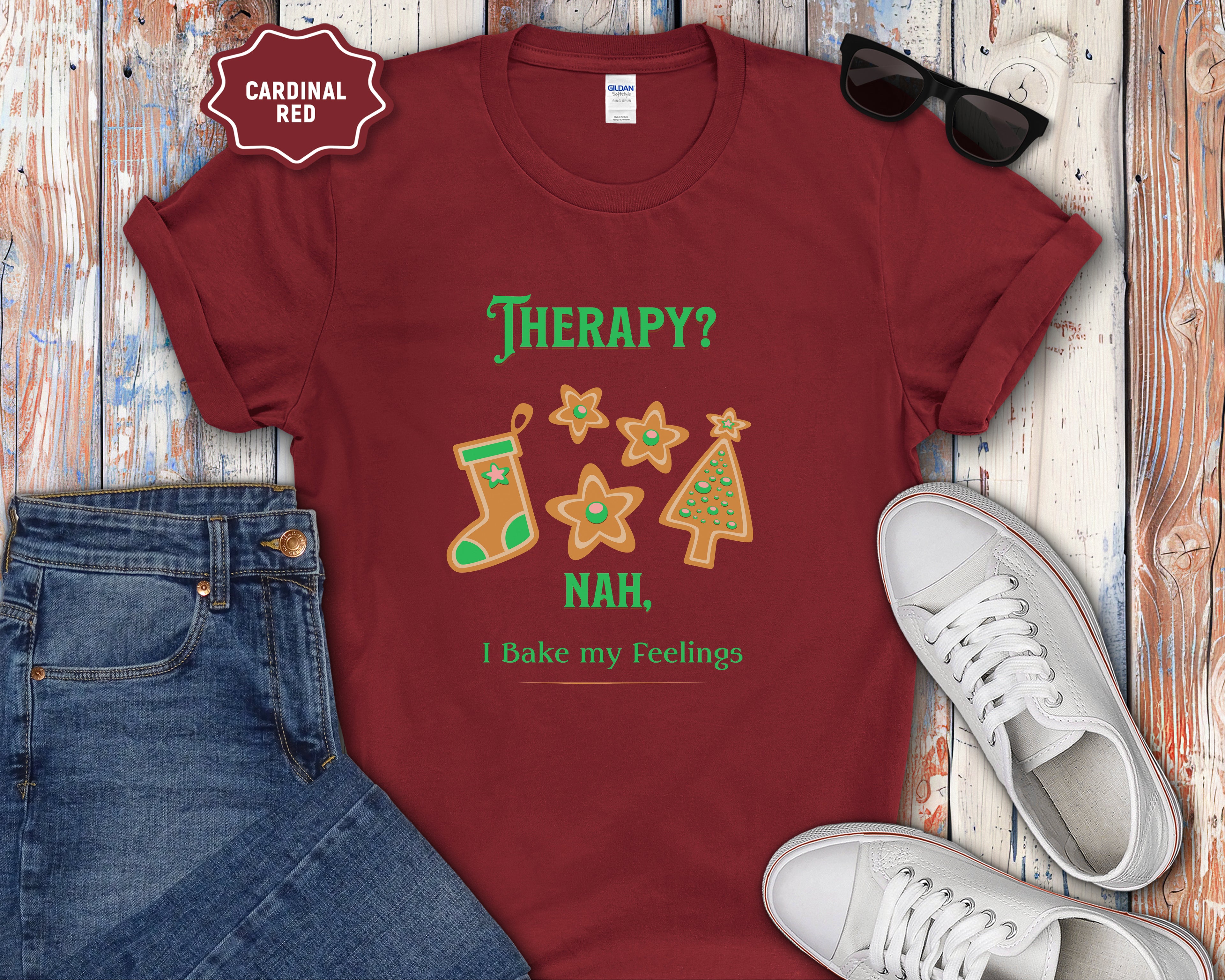 Therapy? Nah I Bake My Feelings Christmas T-Shirt