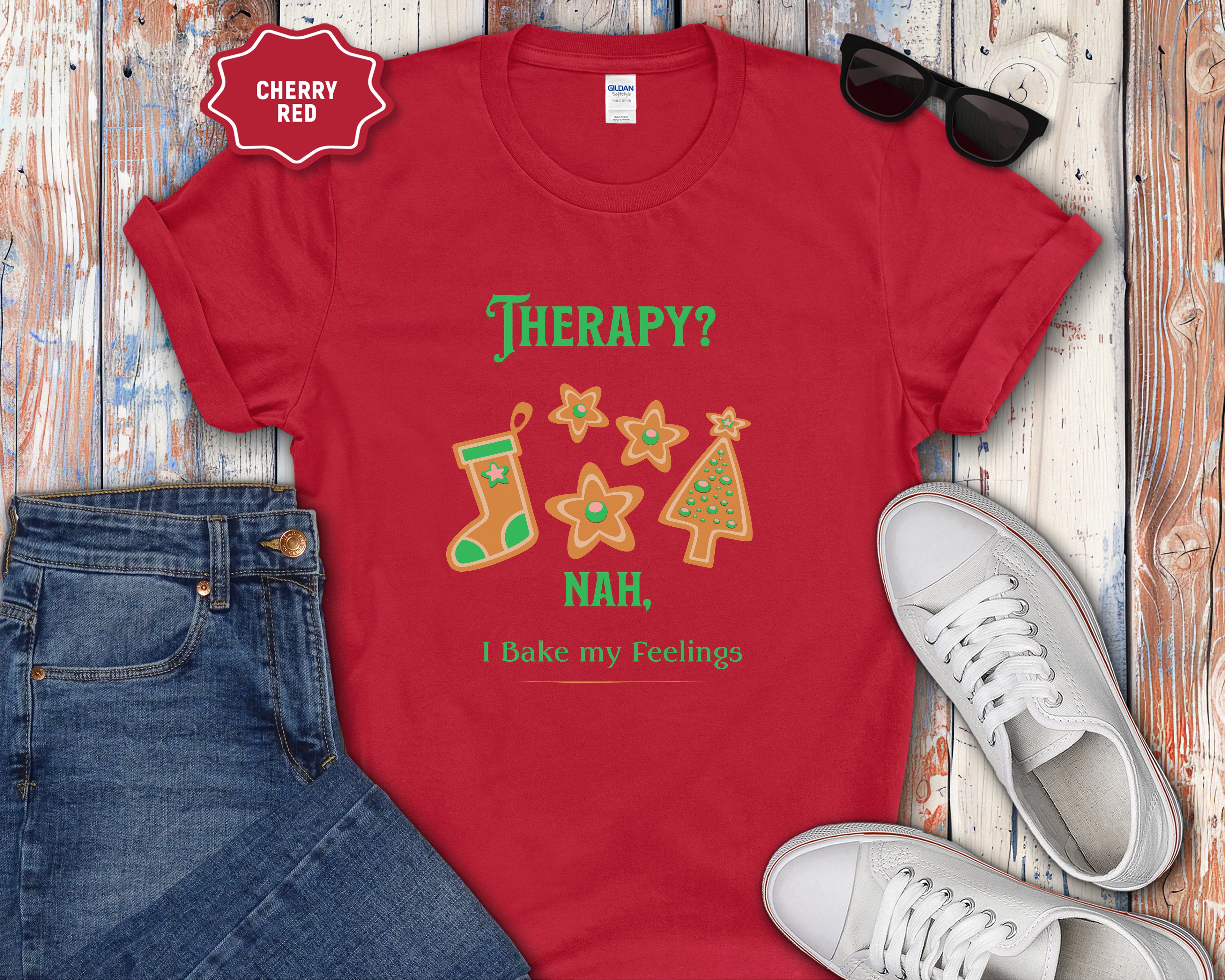 Therapy? Nah I Bake My Feelings Christmas T-Shirt