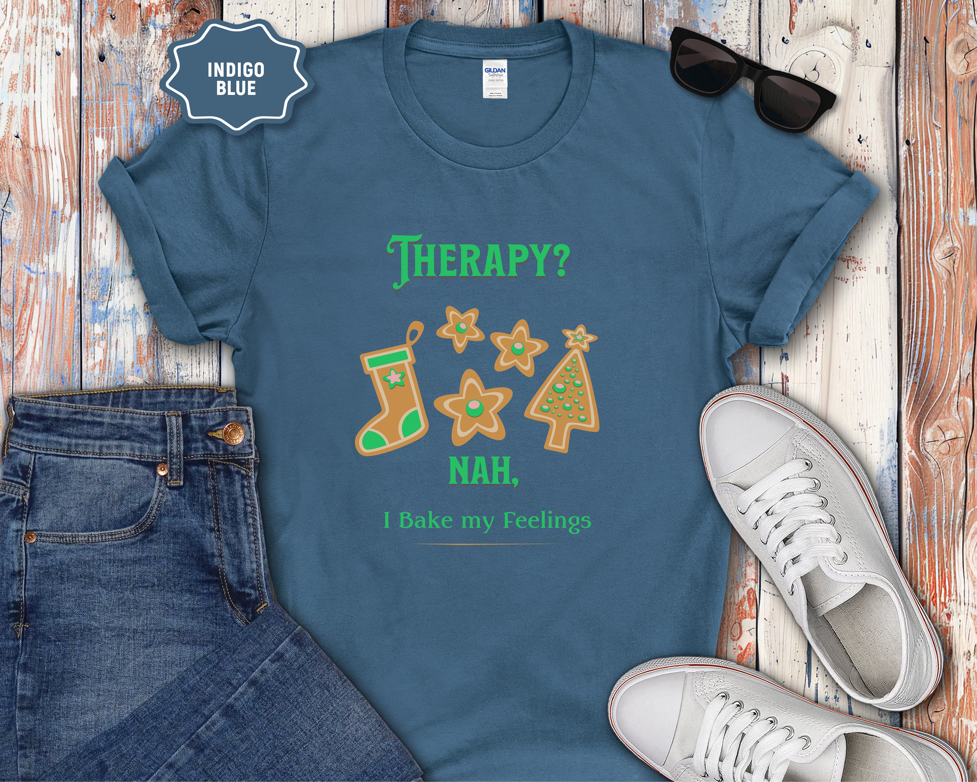 Therapy? Nah I Bake My Feelings Christmas T-Shirt