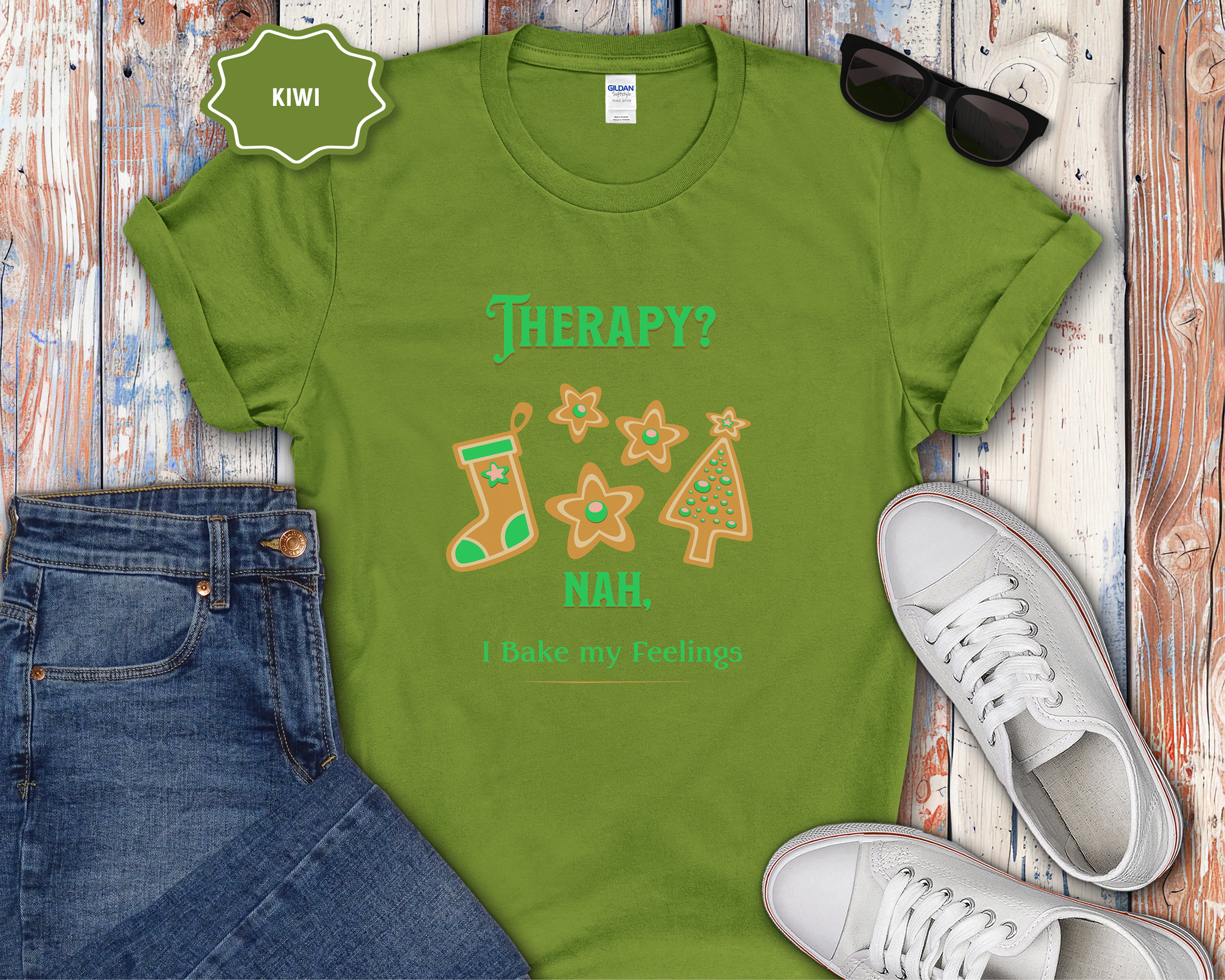 Therapy? Nah I Bake My Feelings Christmas T-Shirt