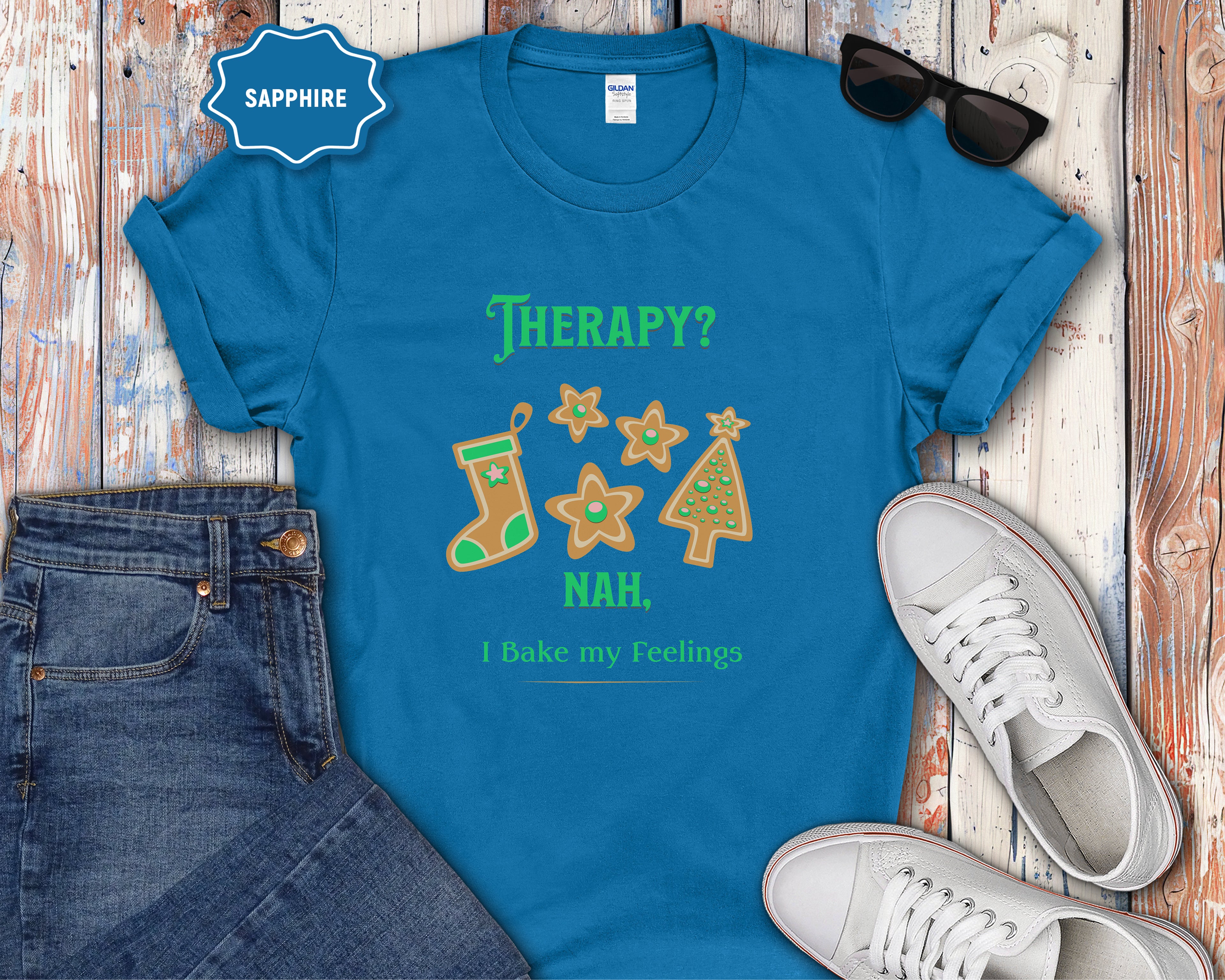 Therapy? Nah I Bake My Feelings Christmas T-Shirt