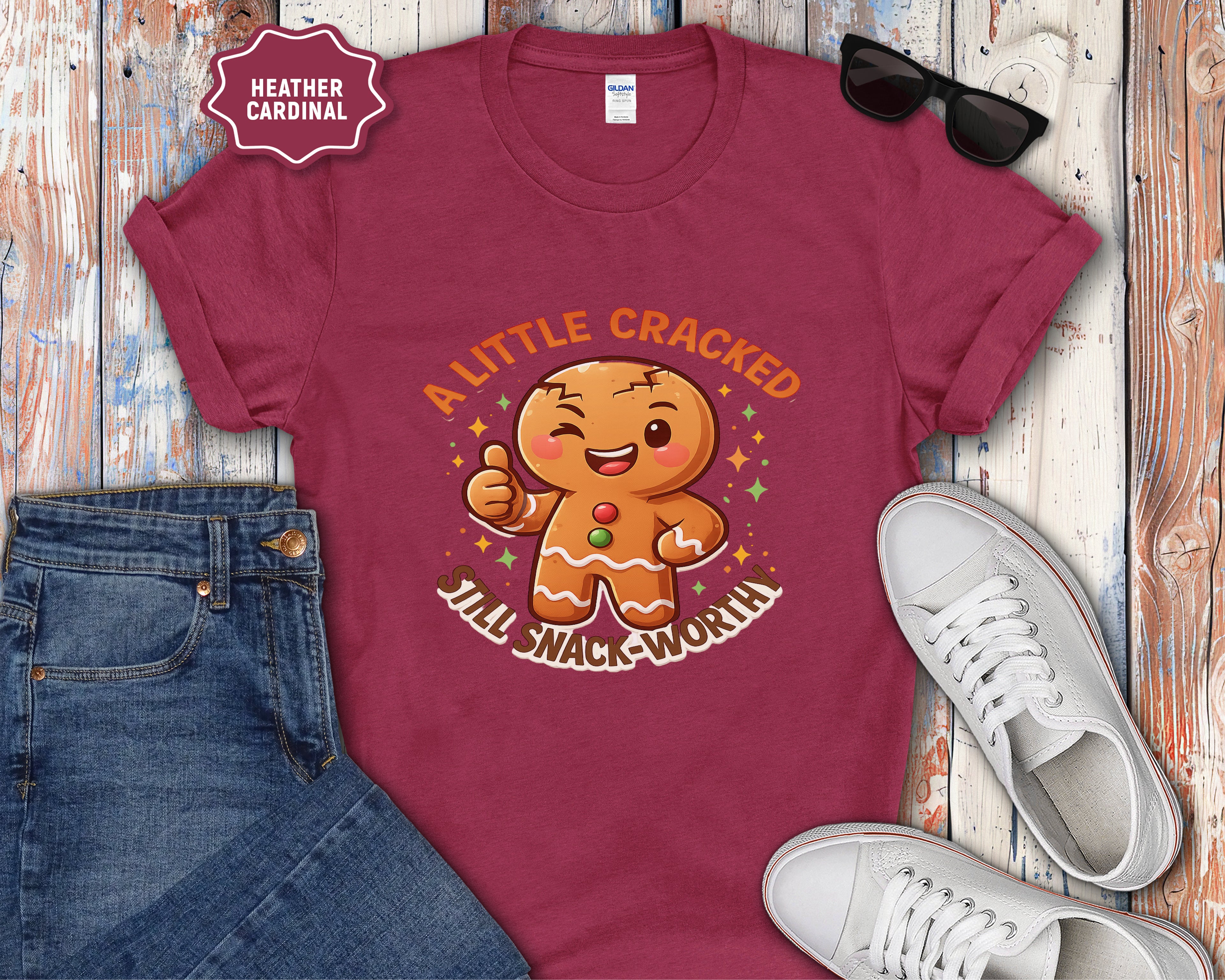 Little Cracked Still Snack-Worthy Gingerbread Cookie T-Shirt
