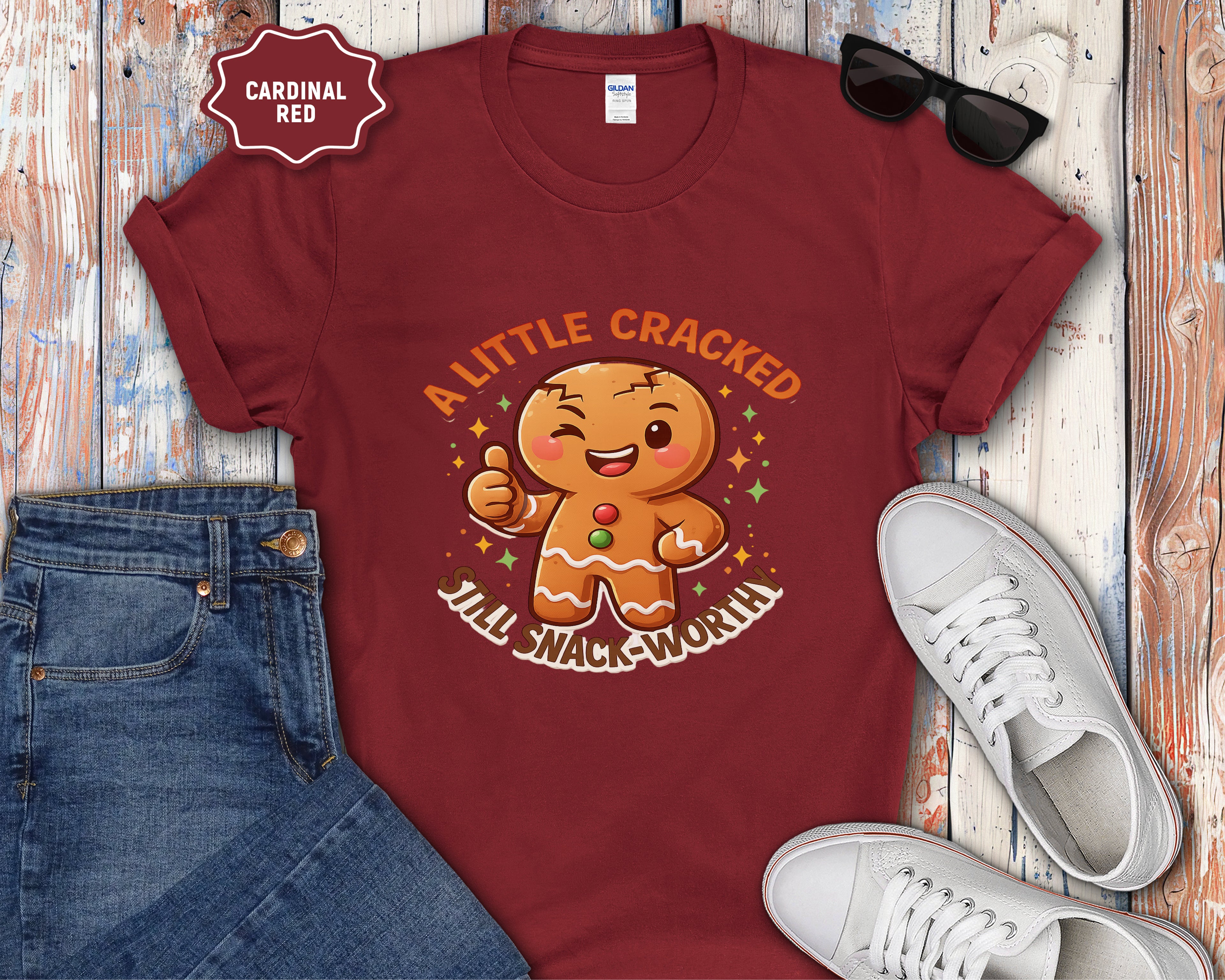 Little Cracked Still Snack-Worthy Gingerbread Cookie T-Shirt