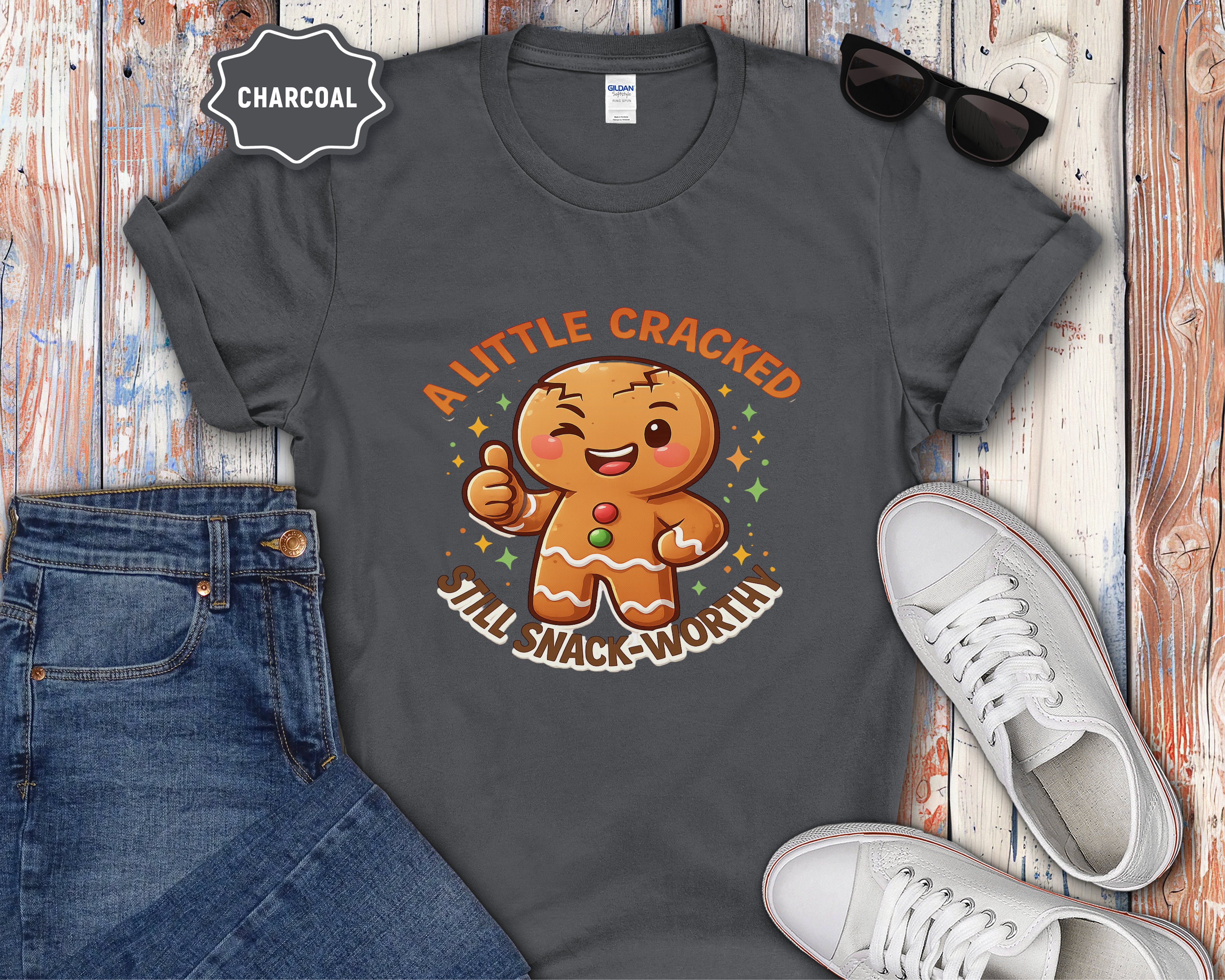 Little Cracked Still Snack-Worthy Gingerbread Cookie T-Shirt