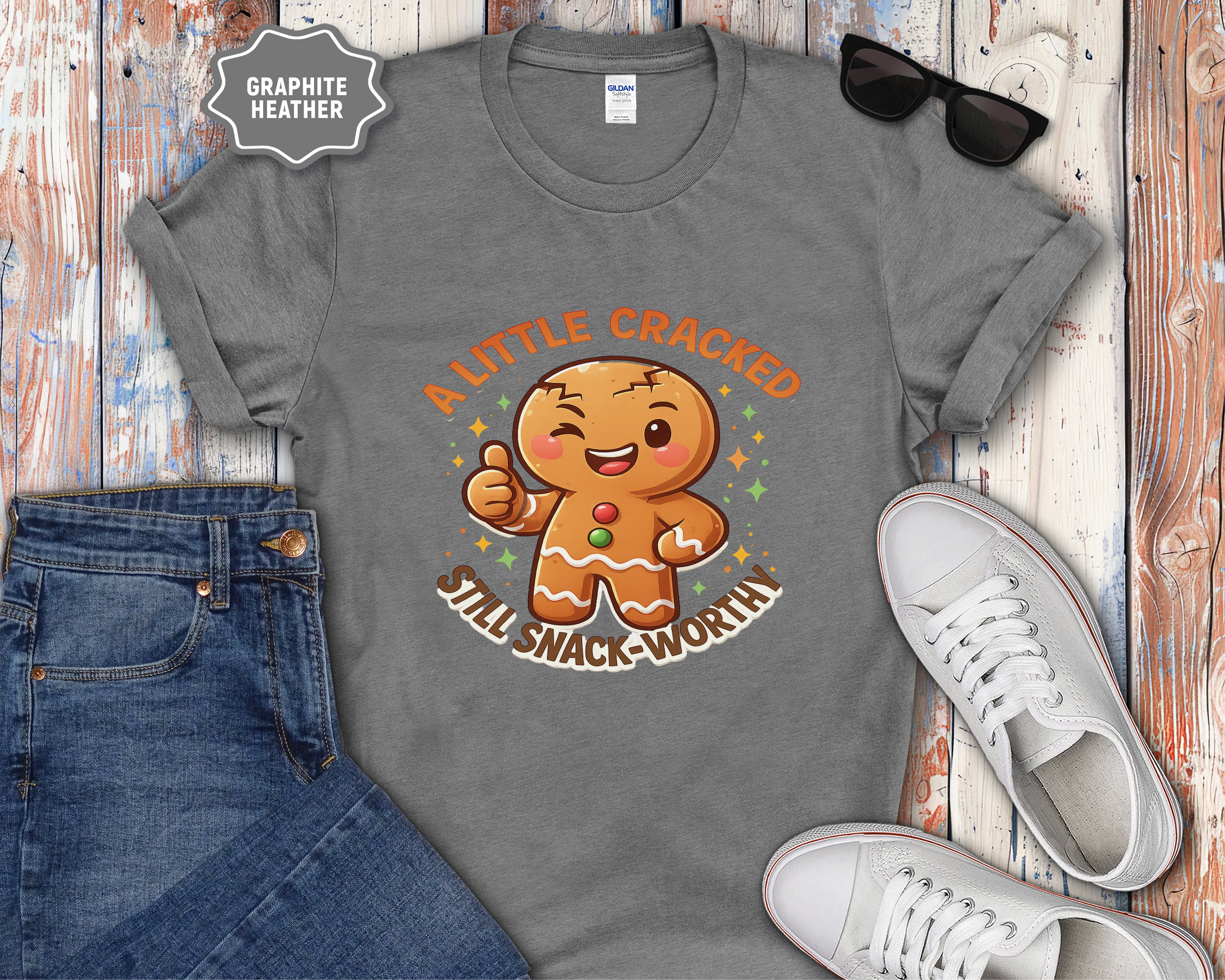 Little Cracked Still Snack-Worthy Gingerbread Cookie T-Shirt
