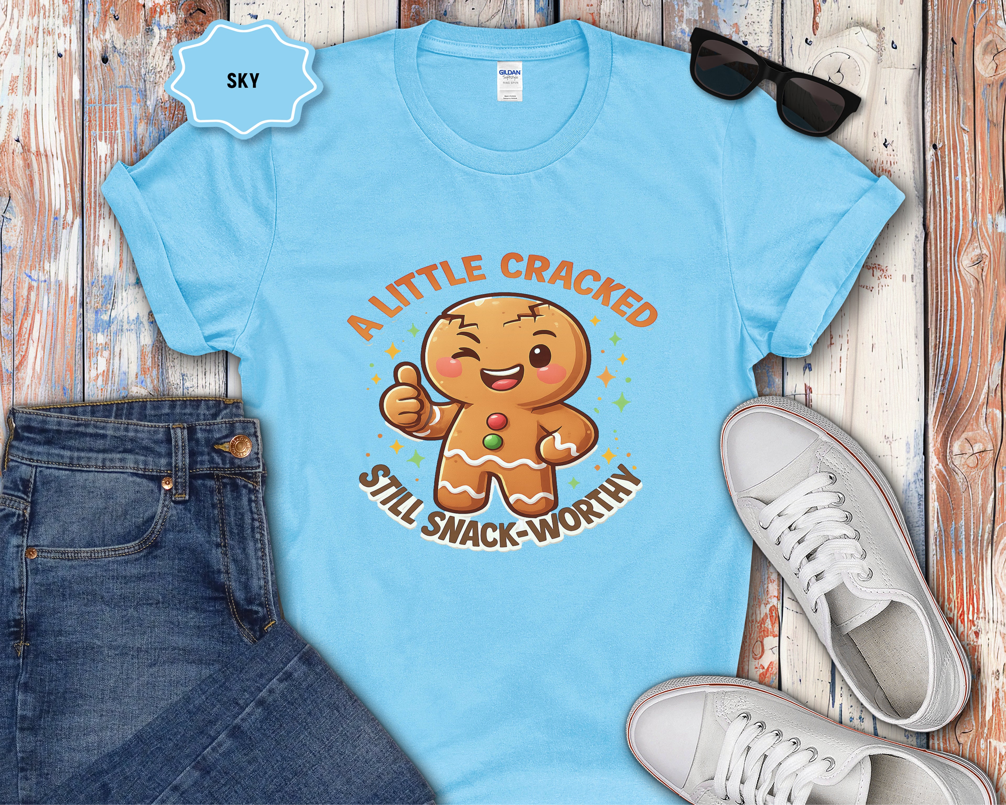 Little Cracked Still Snack-Worthy Gingerbread Cookie T-Shirt