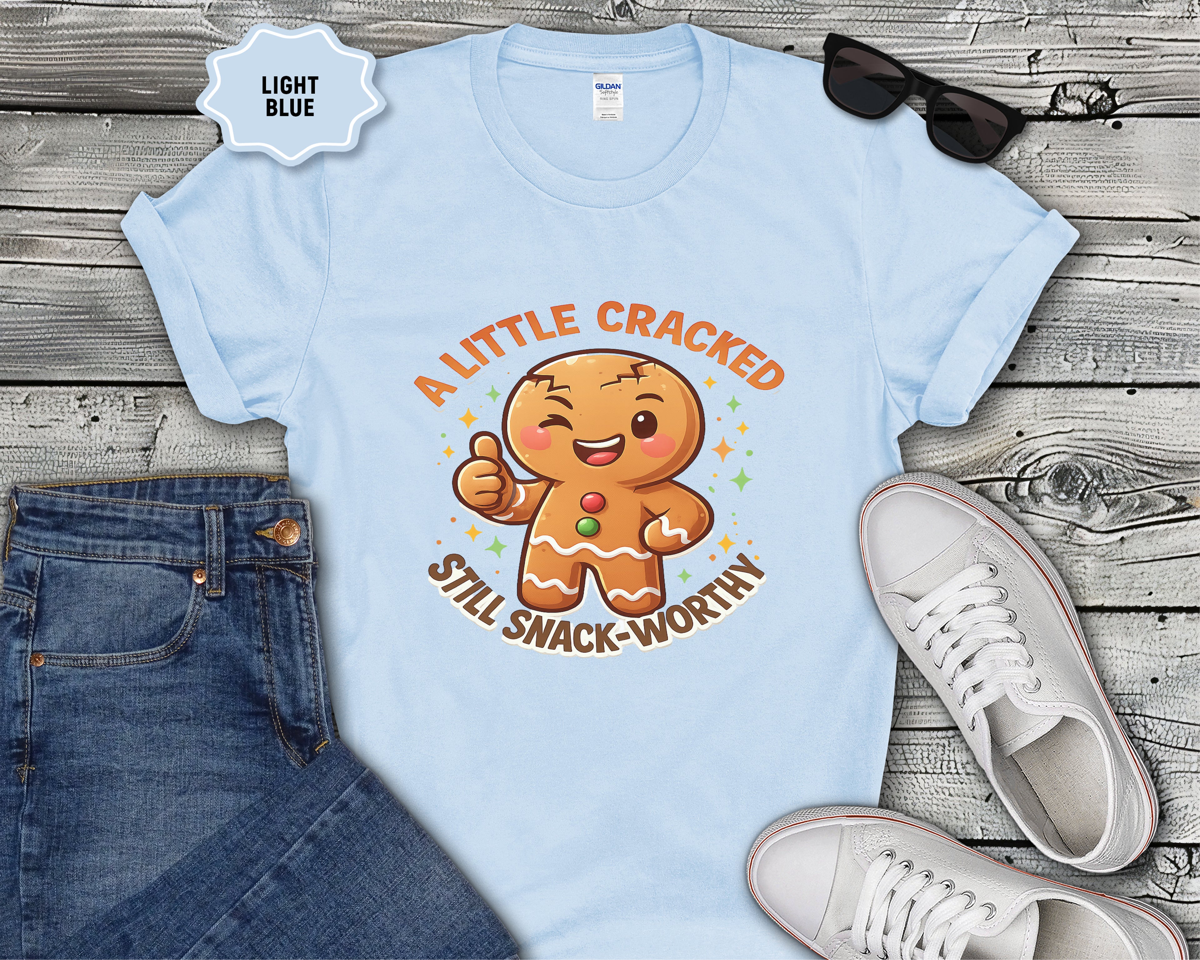 Little Cracked Still Snack-Worthy Gingerbread Cookie T-Shirt