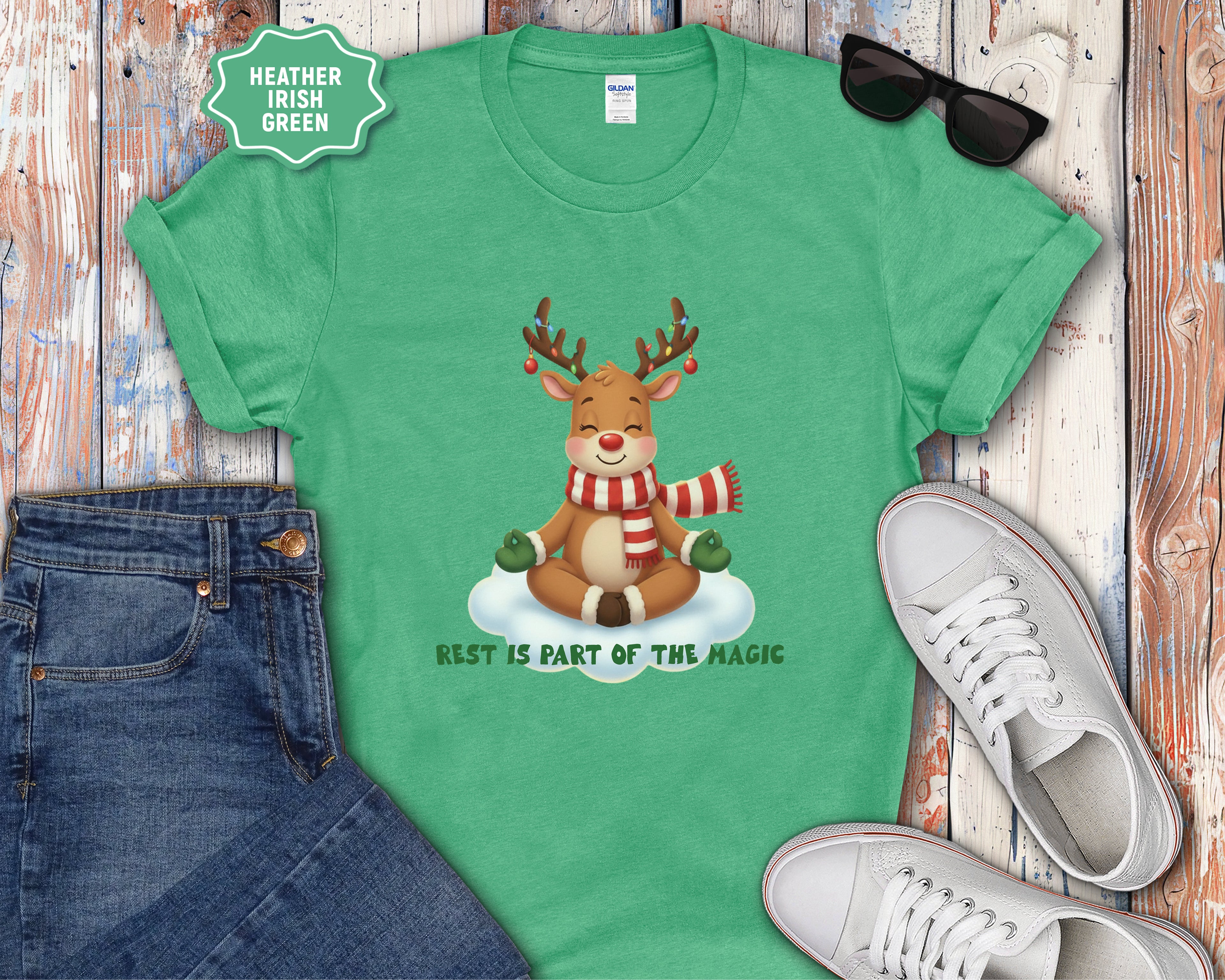 Meditating Reindeer Rest Is In The Magic T-Shirt