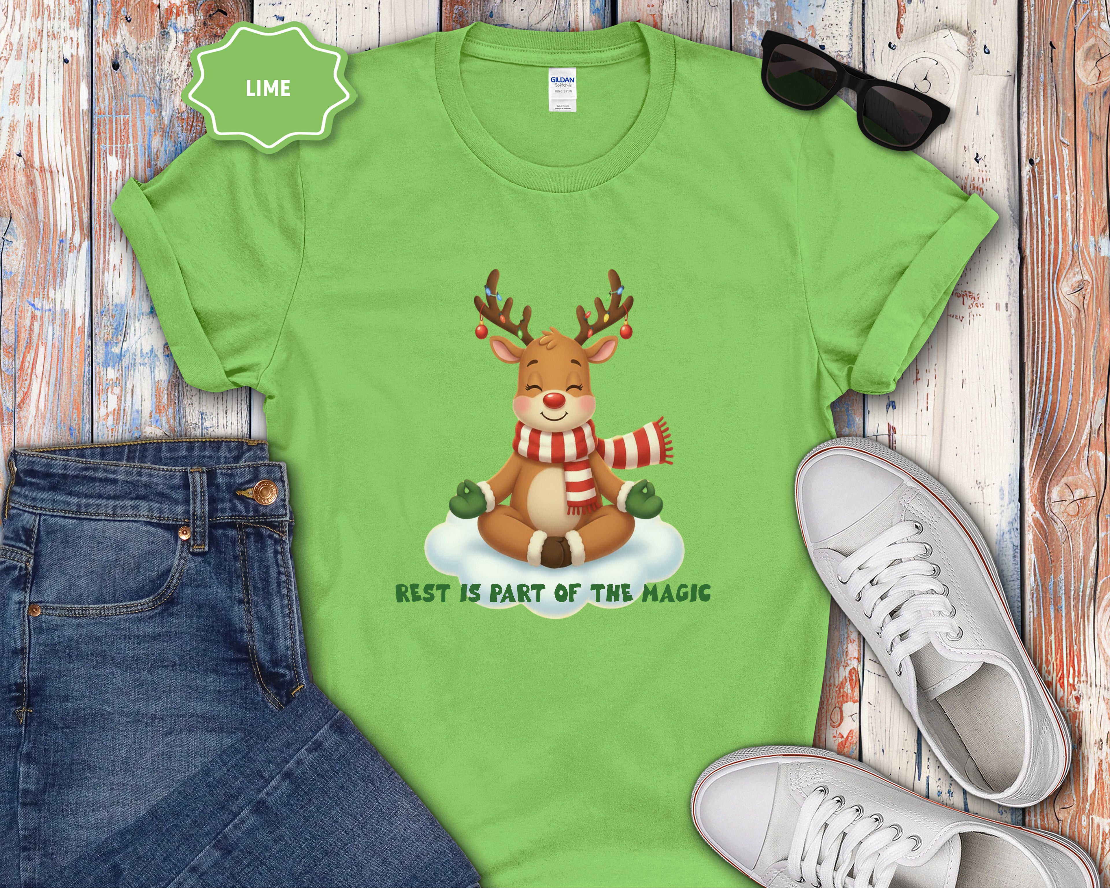 Meditating Reindeer Rest Is In The Magic T-Shirt