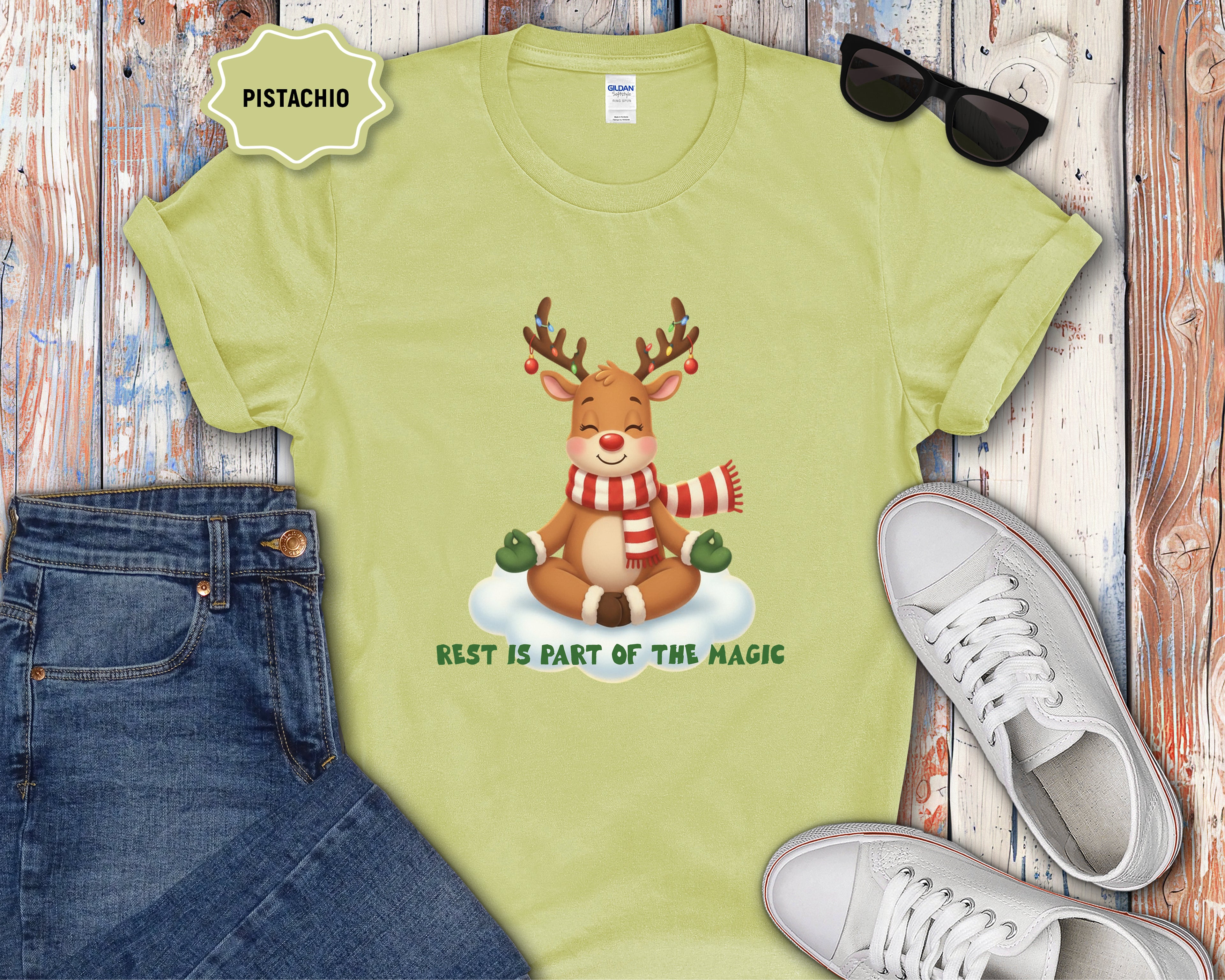 Meditating Reindeer Rest Is In The Magic T-Shirt