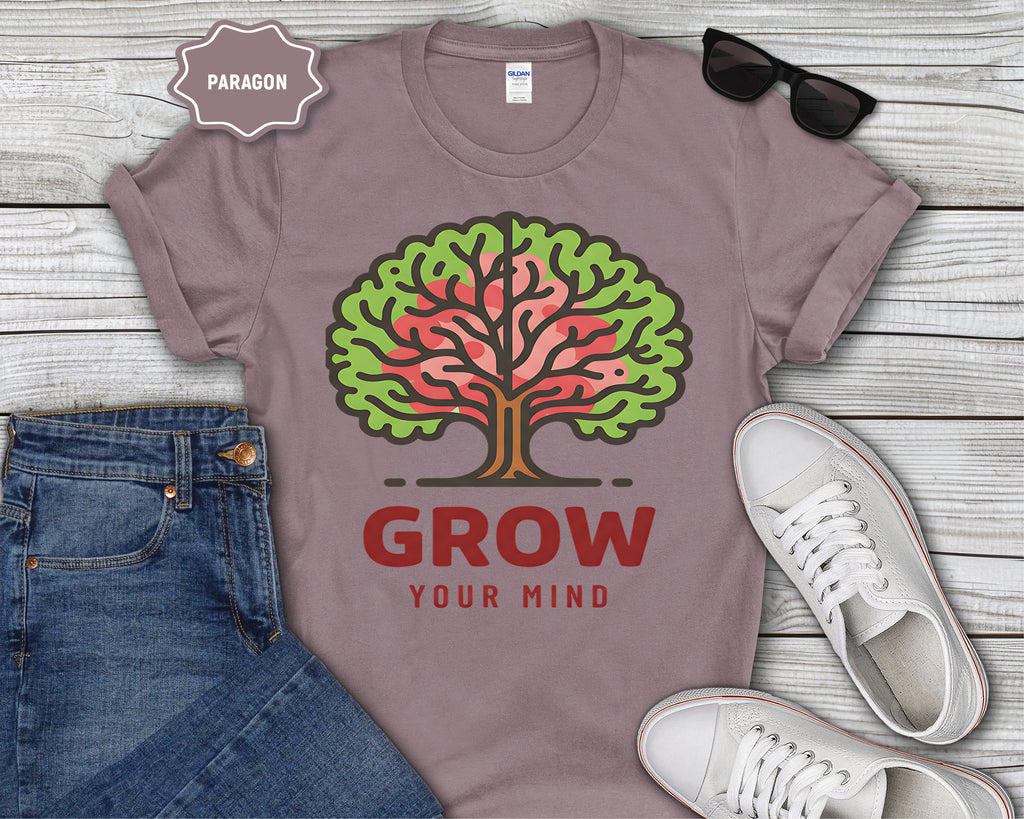 Grow Your Mind tree illustration T-Shirt
