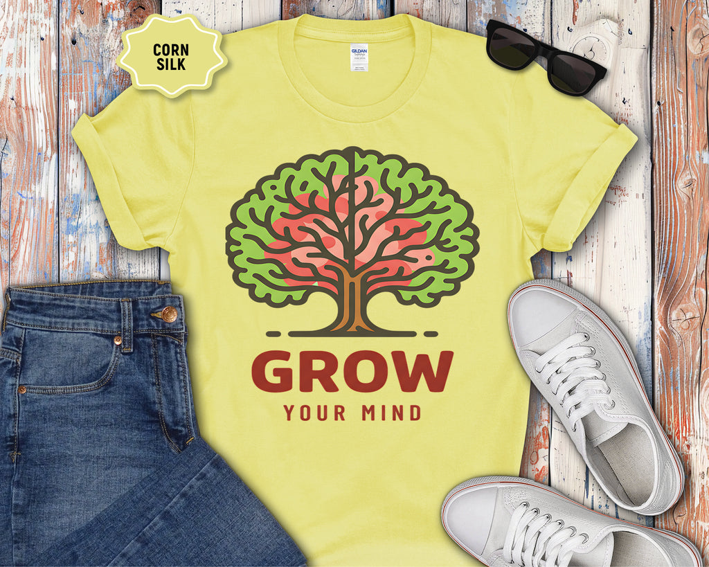 Grow Your Mind tree illustration T-Shirt