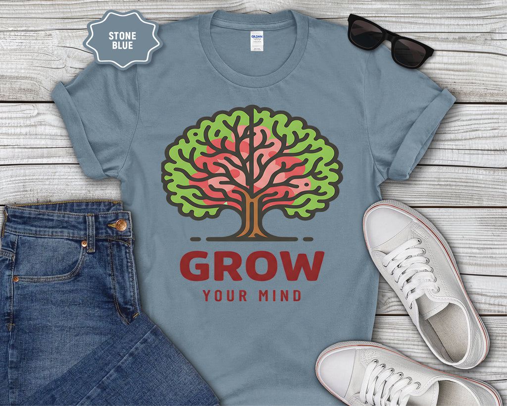 Grow Your Mind tree illustration T-Shirt