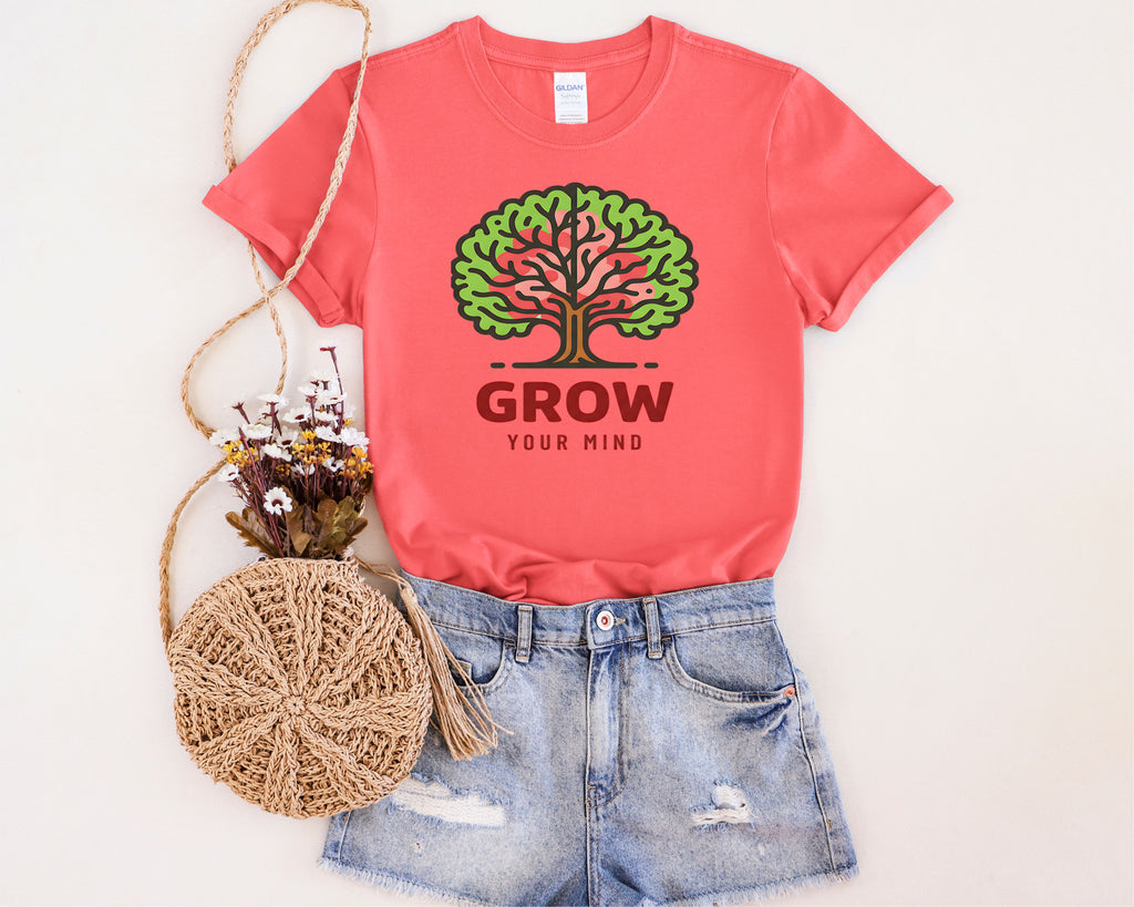 Grow Your Mind tree illustration T-Shirt