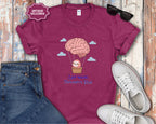 Let Your Thoughts Rise, Sloth in a Brain Hot Air Balloon T-Shirt