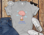 Let Your Thoughts Rise, Sloth in a Brain Hot Air Balloon T-Shirt
