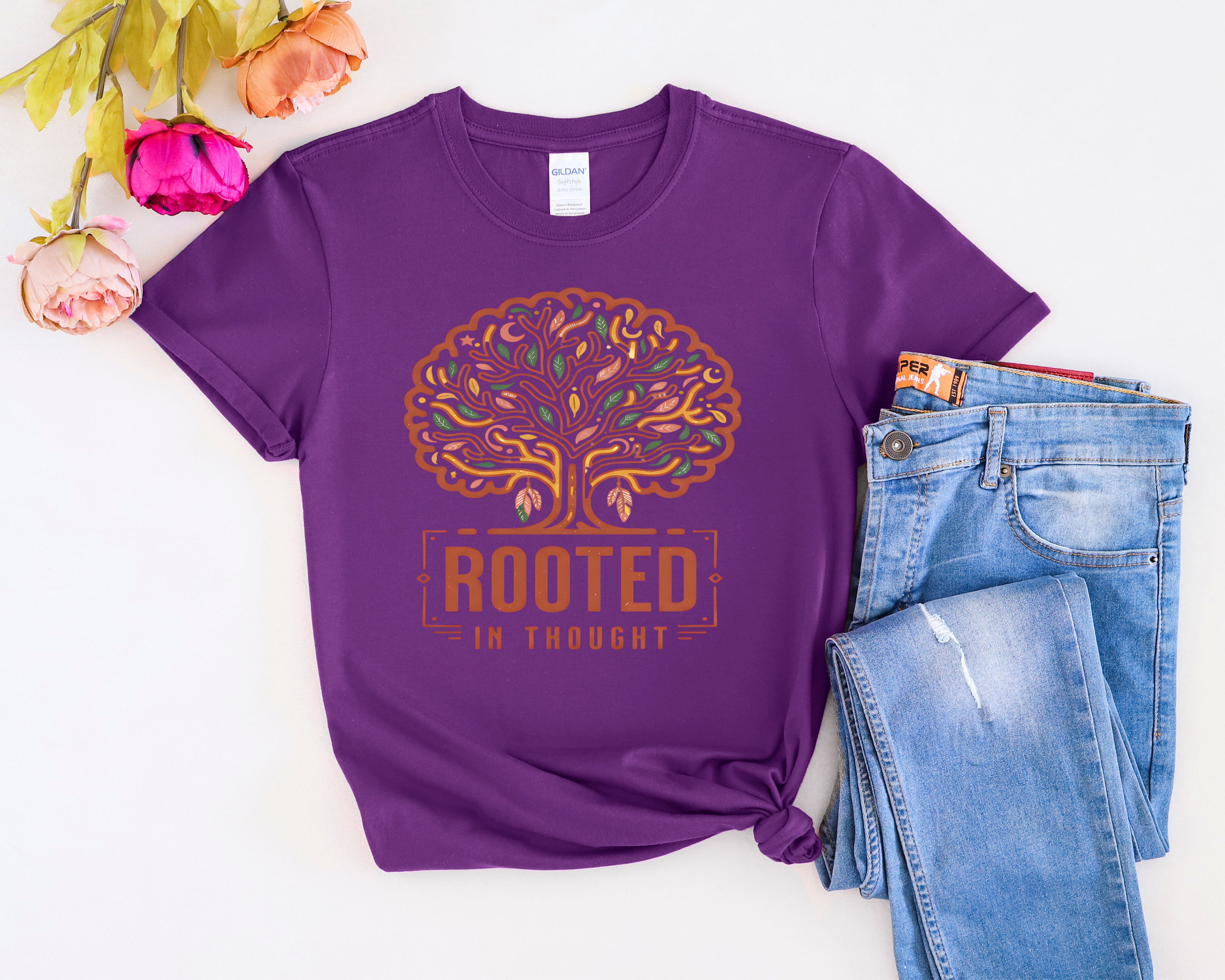 Rooted in Thought Tree design T-Shirt