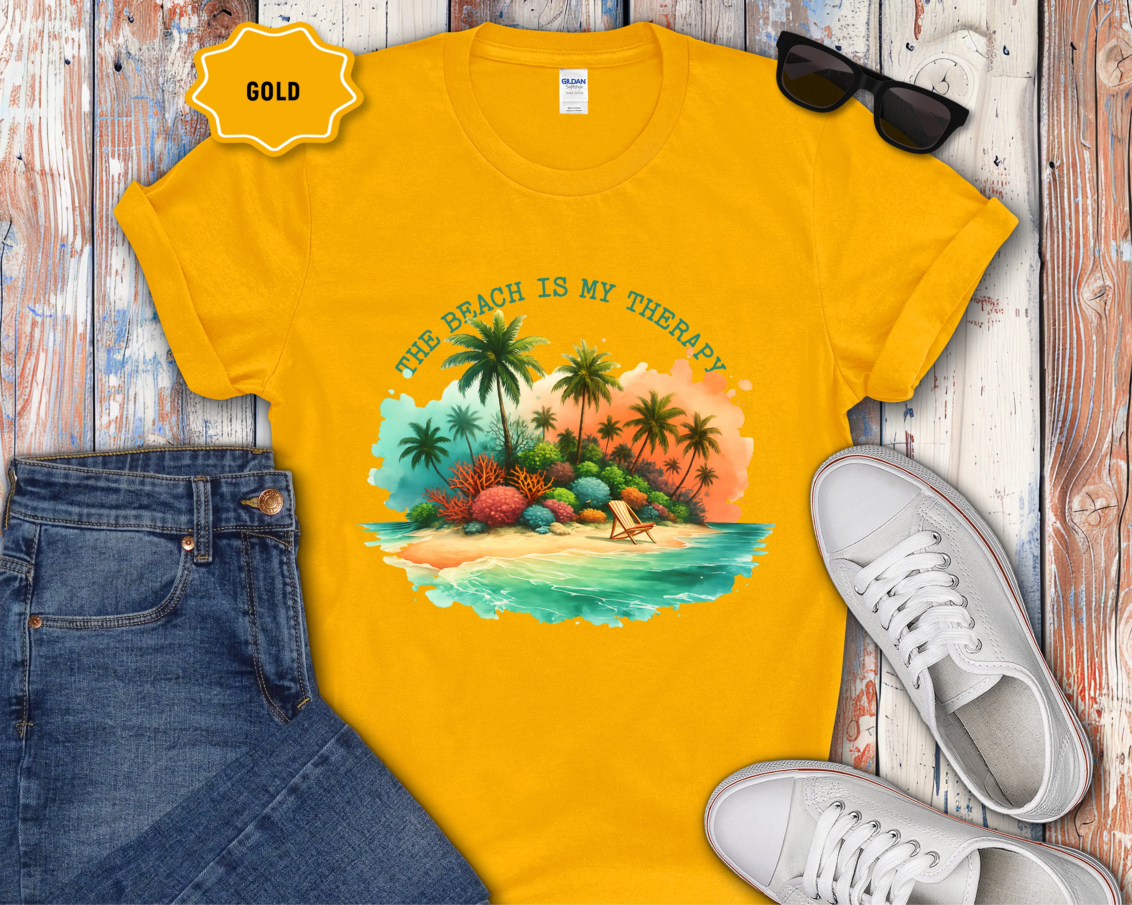 Beach Therapy Mental Health T-Shirt