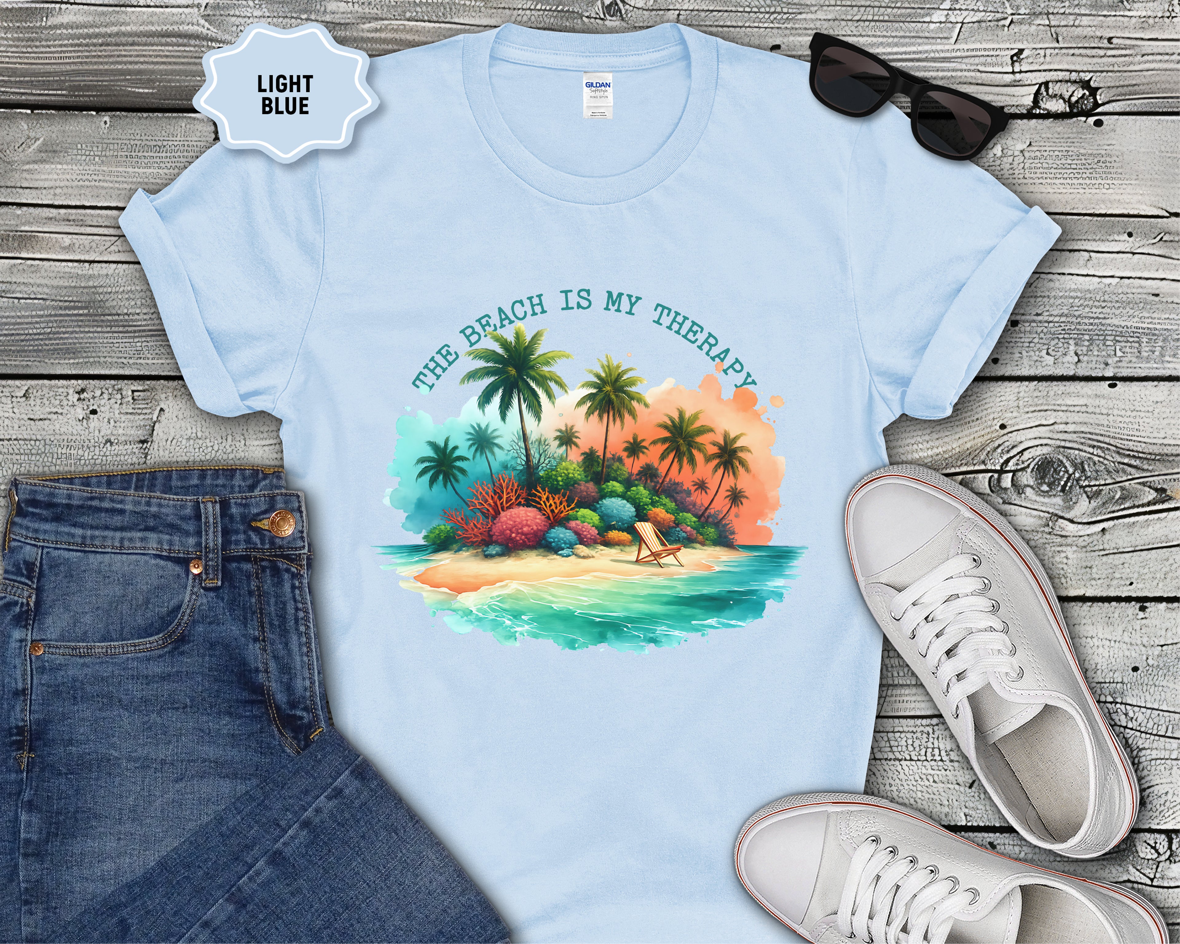 Beach Therapy Mental Health T-Shirt