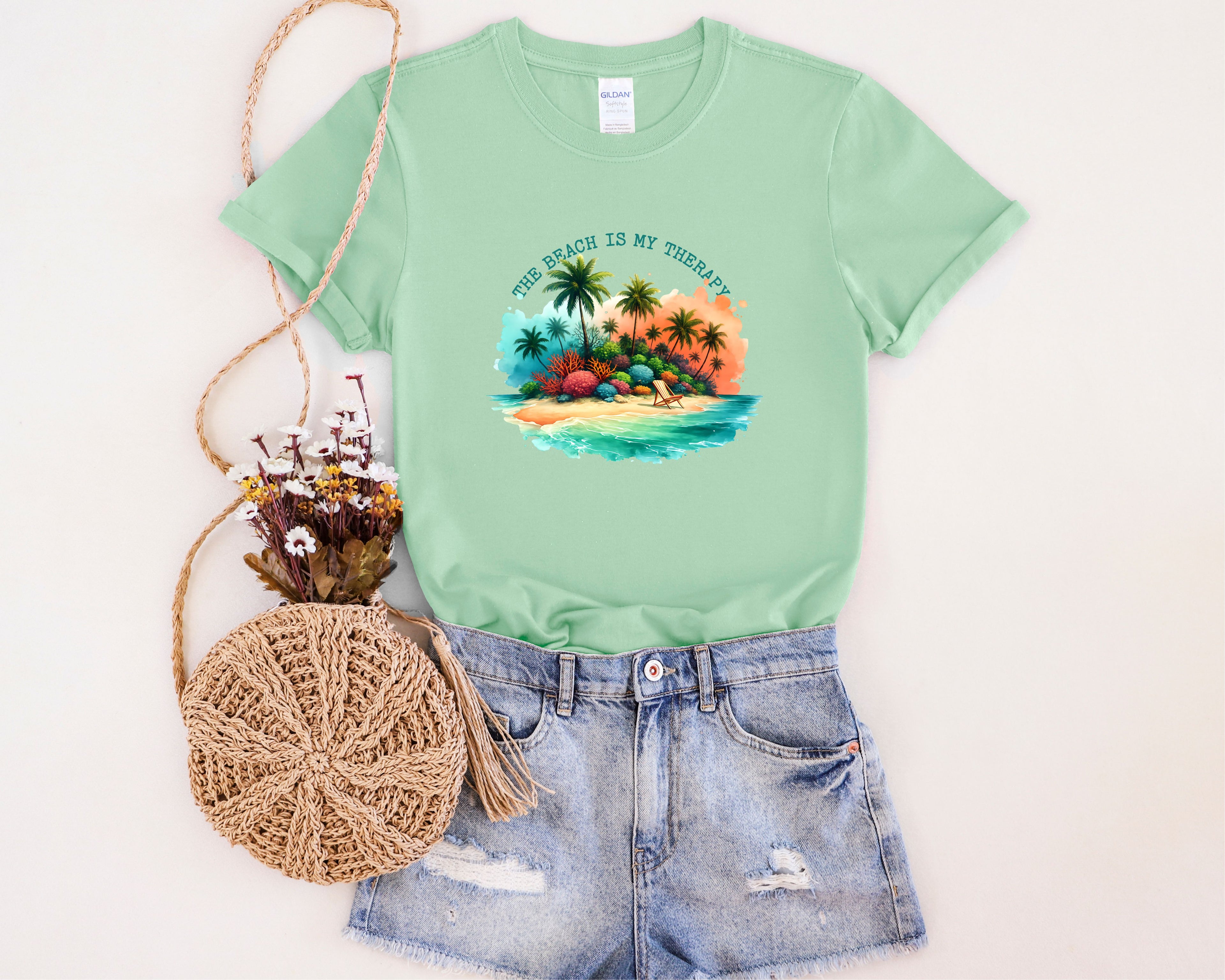 Beach Therapy Mental Health T-Shirt