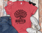 Rooted in Thought tree illustration T-Shirt