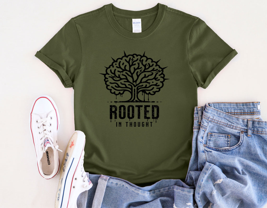 Rooted in Thought tree illustration T-Shirt