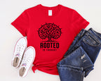 Rooted in Thought tree illustration T-Shirt