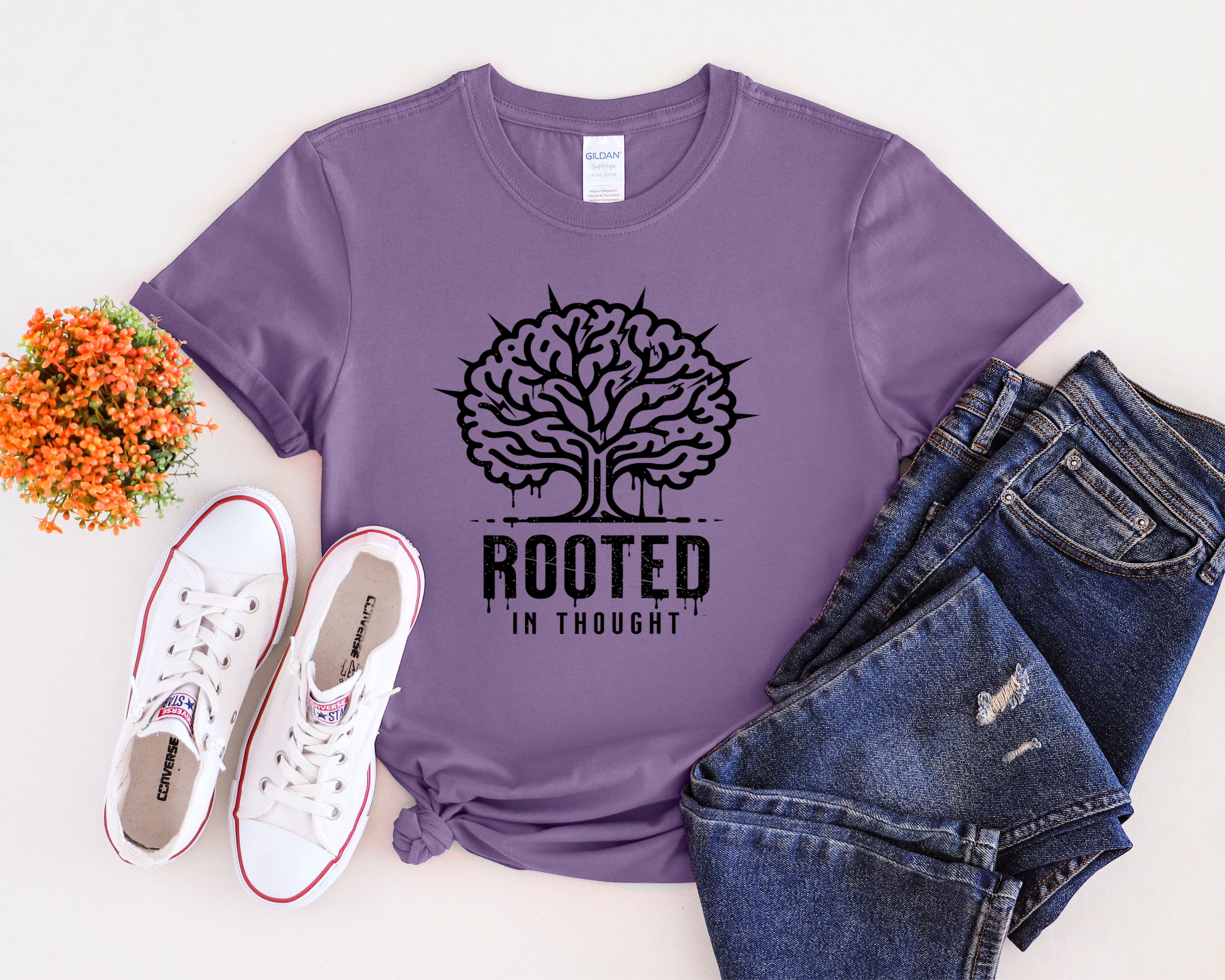 Rooted in Thought tree illustration T-Shirt