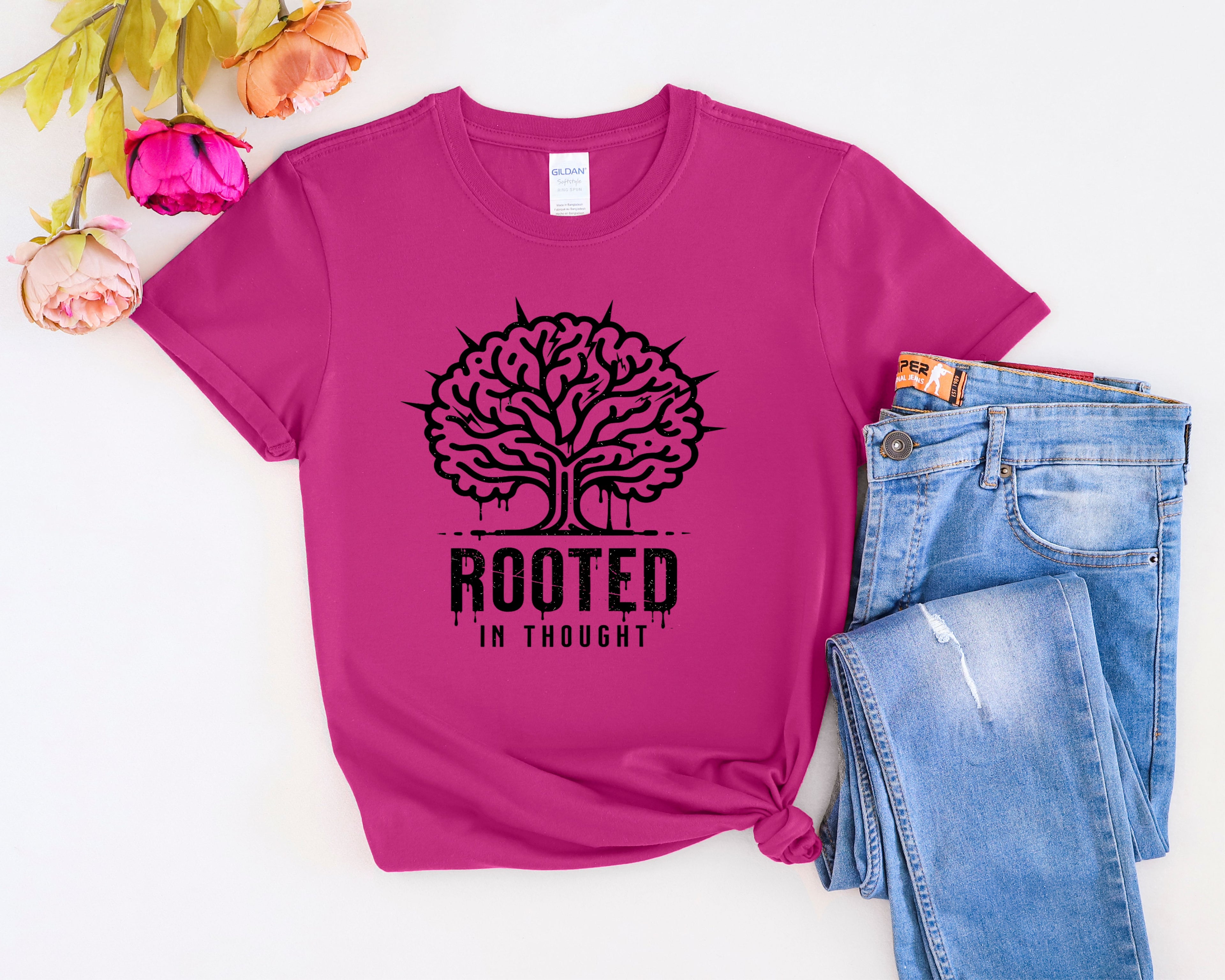 Rooted in Thought tree illustration T-Shirt