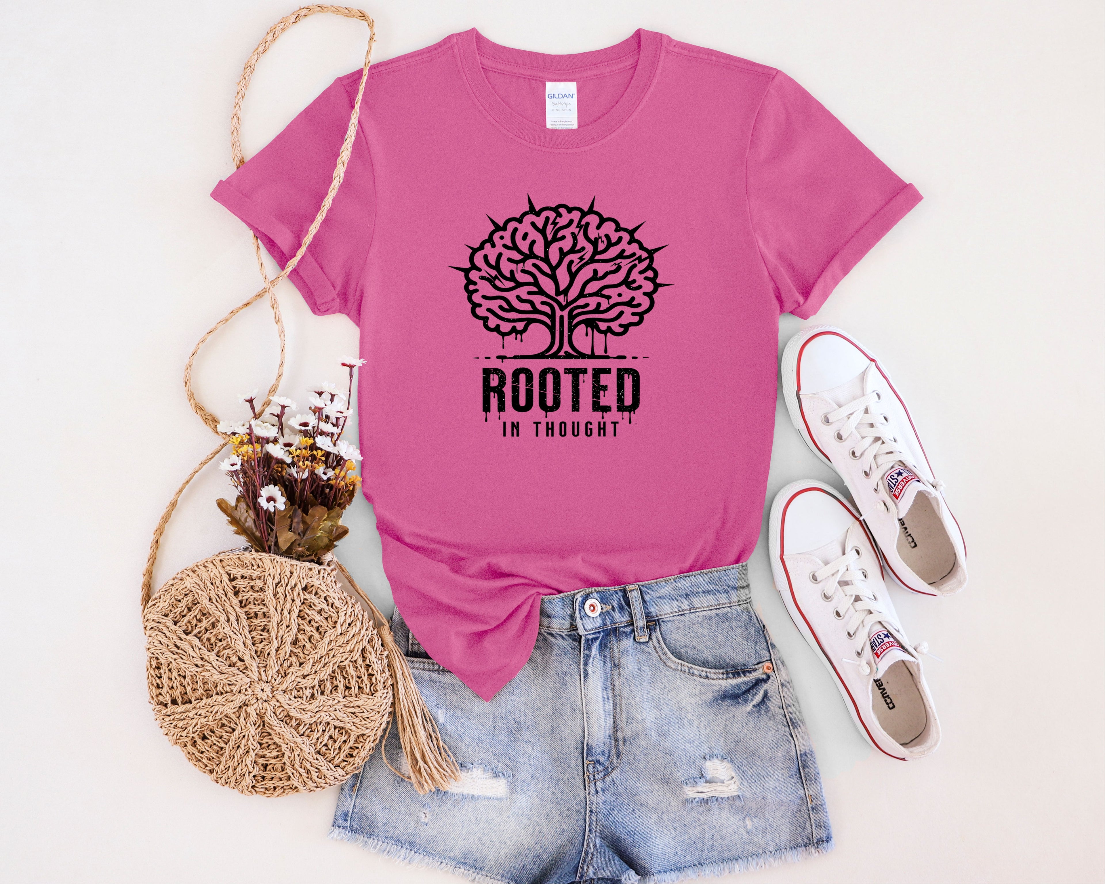 Rooted in Thought tree illustration T-Shirt