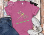 Neon Green Dragonfly Illustration T-Shirt | Follow Your Curiousity