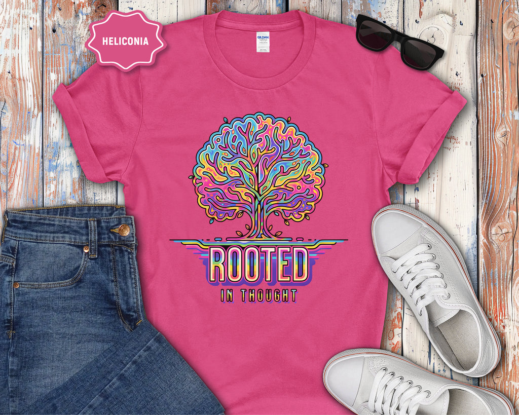 Rooted in Thought Tree T-Shirt | Psychedelic Brain Tree Graphic Tee