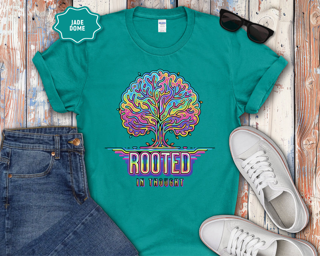 Rooted in Thought Tree T-Shirt | Psychedelic Brain Tree Graphic Tee
