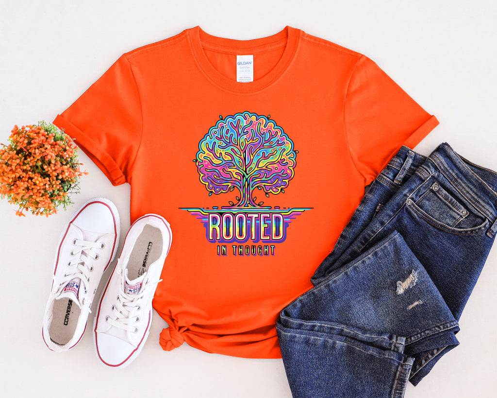 Rooted in Thought Tree T-Shirt | Psychedelic Brain Tree Graphic Tee