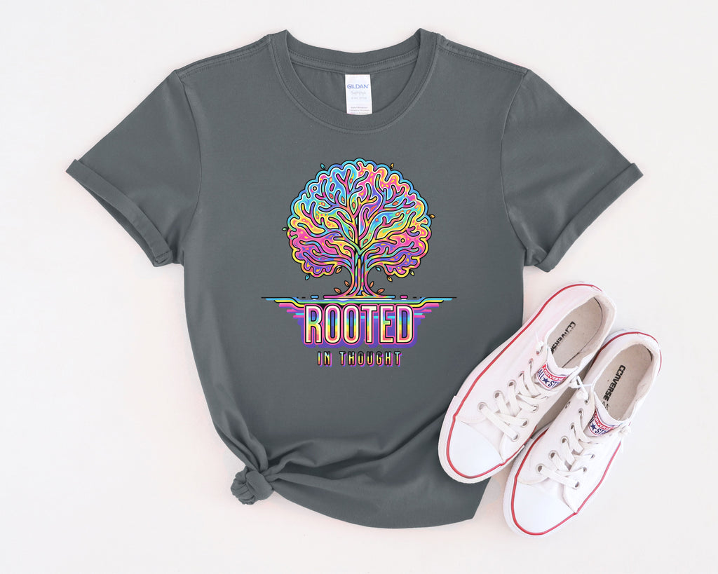 Rooted in Thought Tree T-Shirt | Psychedelic Brain Tree Graphic Tee