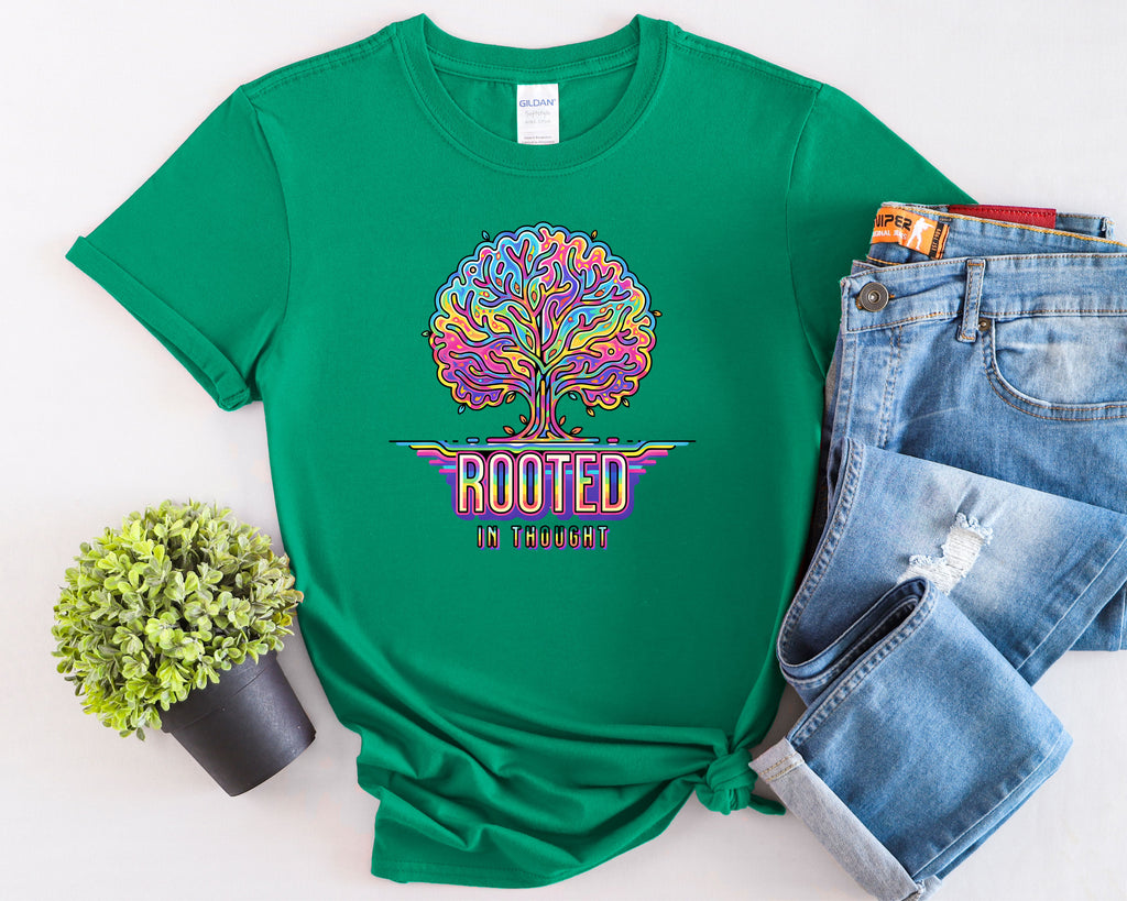 Rooted in Thought Tree T-Shirt | Psychedelic Brain Tree Graphic Tee