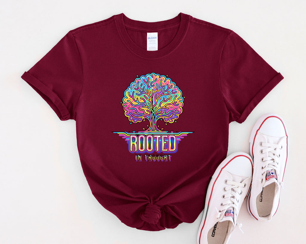 Rooted in Thought Tree T-Shirt | Psychedelic Brain Tree Graphic Tee