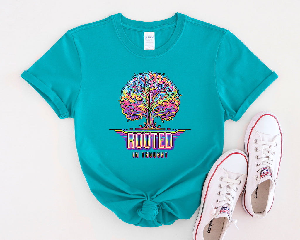 Rooted in Thought Tree T-Shirt | Psychedelic Brain Tree Graphic Tee