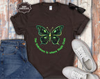 Neon Green Butterfly Illustration T-Shirt | 'The Unknown is Where Magic Lives'