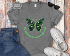 Neon Green Butterfly Illustration T-Shirt | 'The Unknown is Where Magic Lives'